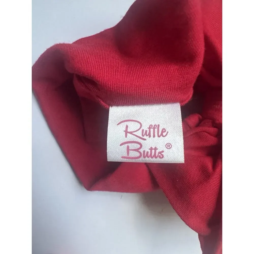 Ishtex Baby Girl Crab Print Scallop Hem Top 6M + RuffleButts Bow